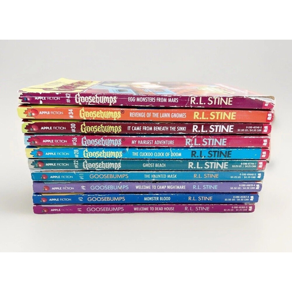R L Stine Goosebumps Book 1992-1996 LOT Of 10 Book Vintage Spooky First Edition